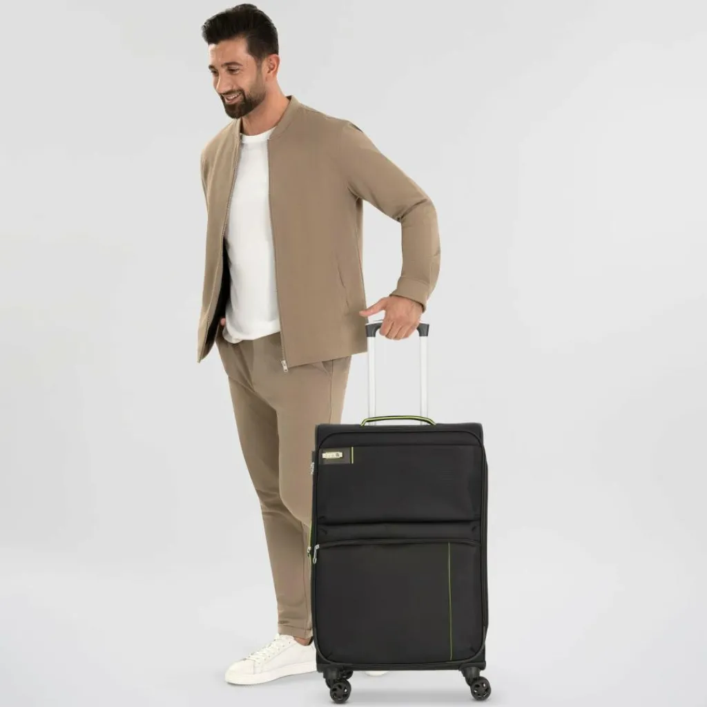 d&n Weichgepäck|4-Rollen Koffer<Travel Line 6704 4-Rollen Trolley 65 cm schwarz