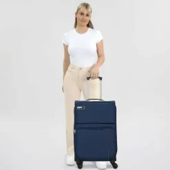 d&n Weichgepäck|4-Rollen Koffer<Travel Line 6704 4-Rollen Trolley 65 cm blau
