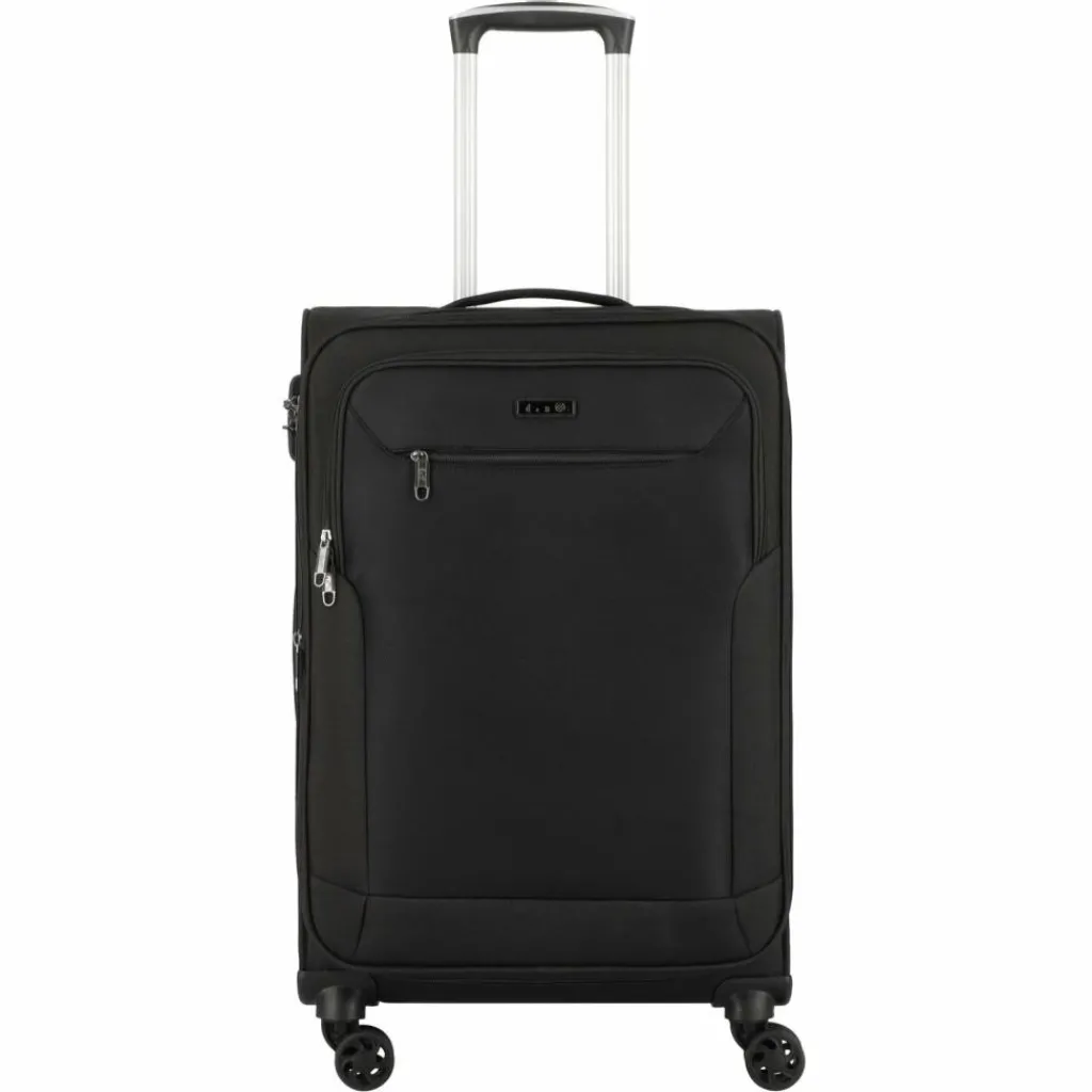 d&n Weichgepäck|4-Rollen Koffer<Travel Line 6864 4-Rollen Trolley 66 cm schwarz