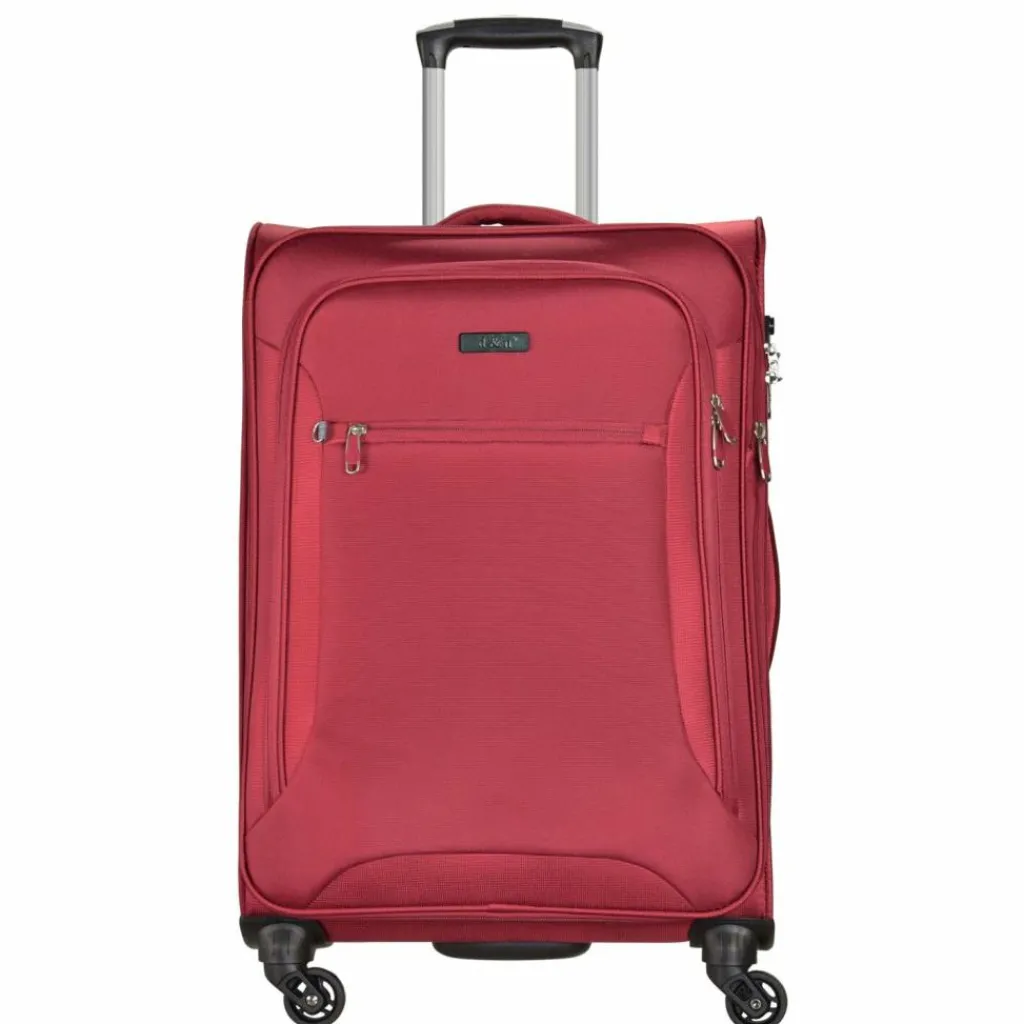 d&n Weichgepäck|4-Rollen Koffer<Travel Line 6400 4-Rollen Trolley 68 cm bordeaux