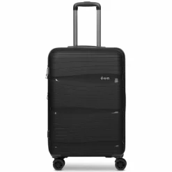Sale d&n Travel Line 4300-Plus 4 Rollen Trolley M 65 cm mit Dehnfalte black