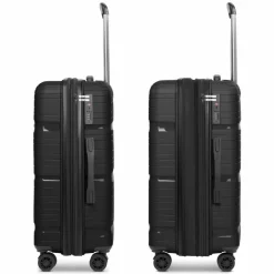 Sale d&n Travel Line 4300-Plus 4 Rollen Trolley M 65 cm mit Dehnfalte black