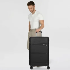 Sale d&n Travel Line 4300-Plus 4 Rollen Trolley L 76 cm mit Dehnfalte black