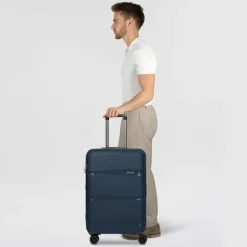 d&n Hartgepäck|4-Rollen Koffer<Travel Line 4300-Plus 4 Rollen Trolley M 65 cm mit Dehnfalte dark blue