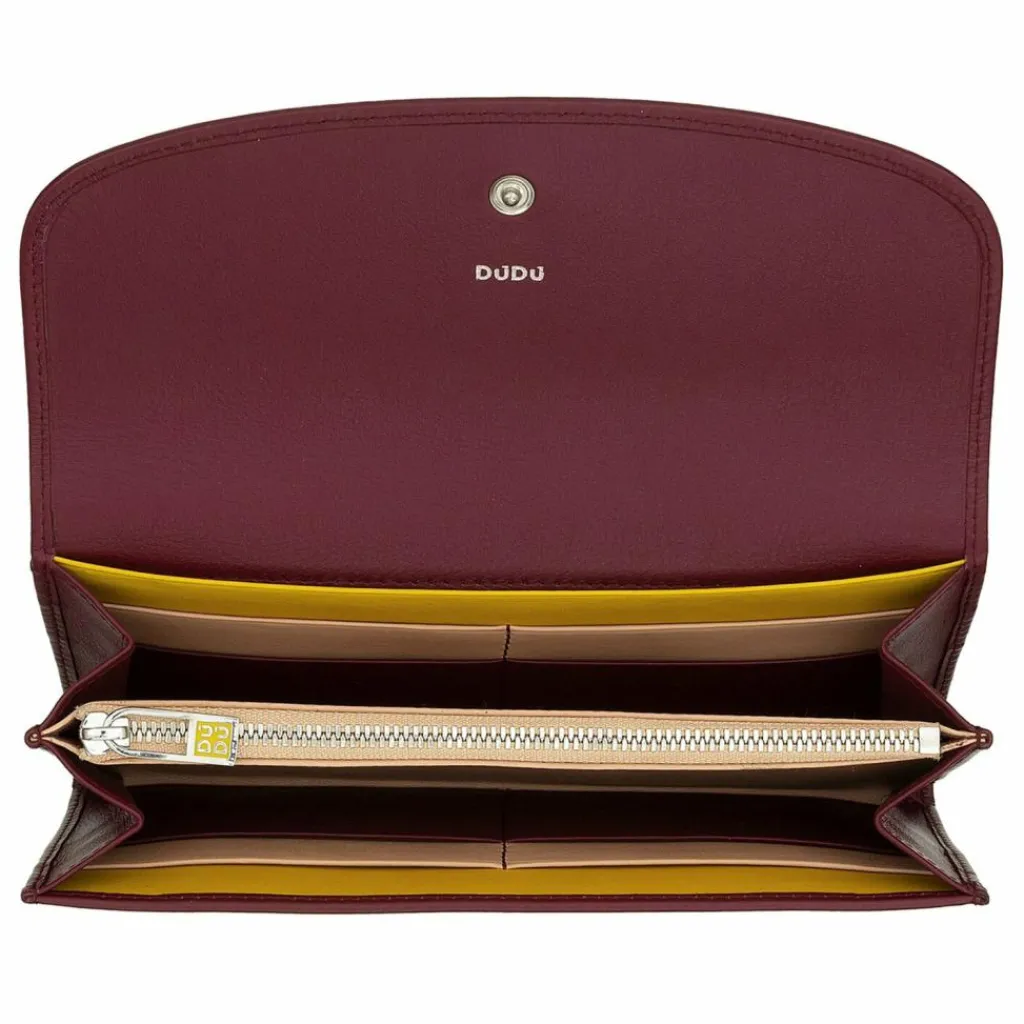 Discount DuDu Colorful Gandia Geldbörse RFID Leder 19 cm burgundy