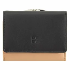 DuDu Damengeldbörsen Querformat<Corsica Geldbörse RFID Schutz Leder 11 cm schwarz