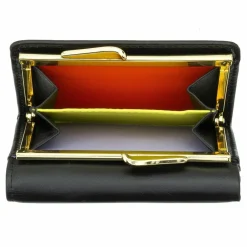 DuDu Damengeldbörsen Querformat<Corsica Geldbörse RFID Schutz Leder 11 cm black pop