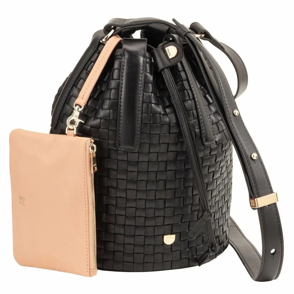 DuDu Umhängetaschen|Beuteltaschen<Filicudi M. Beuteltasche Leder 19 cm black rose