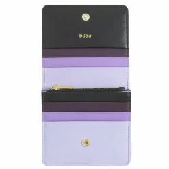 DuDu Damengeldbörsen Hochformat<Flores Geldbörse Leder 10 cm black-lavander
