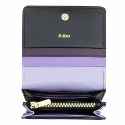 DuDu Damengeldbörsen Hochformat<Flores Geldbörse Leder 10 cm black-lavander