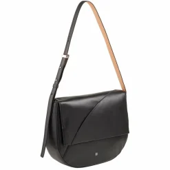 DuDu Schultertaschen|Henkeltaschen<Formentera Schultertasche Leder 34 cm black rose