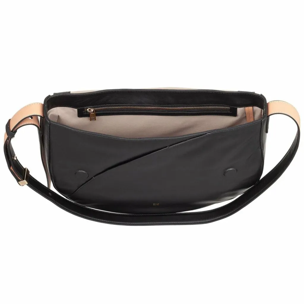 DuDu Schultertaschen|Henkeltaschen<Formentera Schultertasche Leder 34 cm black rose