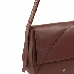 DuDu Schultertaschen|Henkeltaschen<Formentera Schultertasche Leder 34 cm chocolate brown