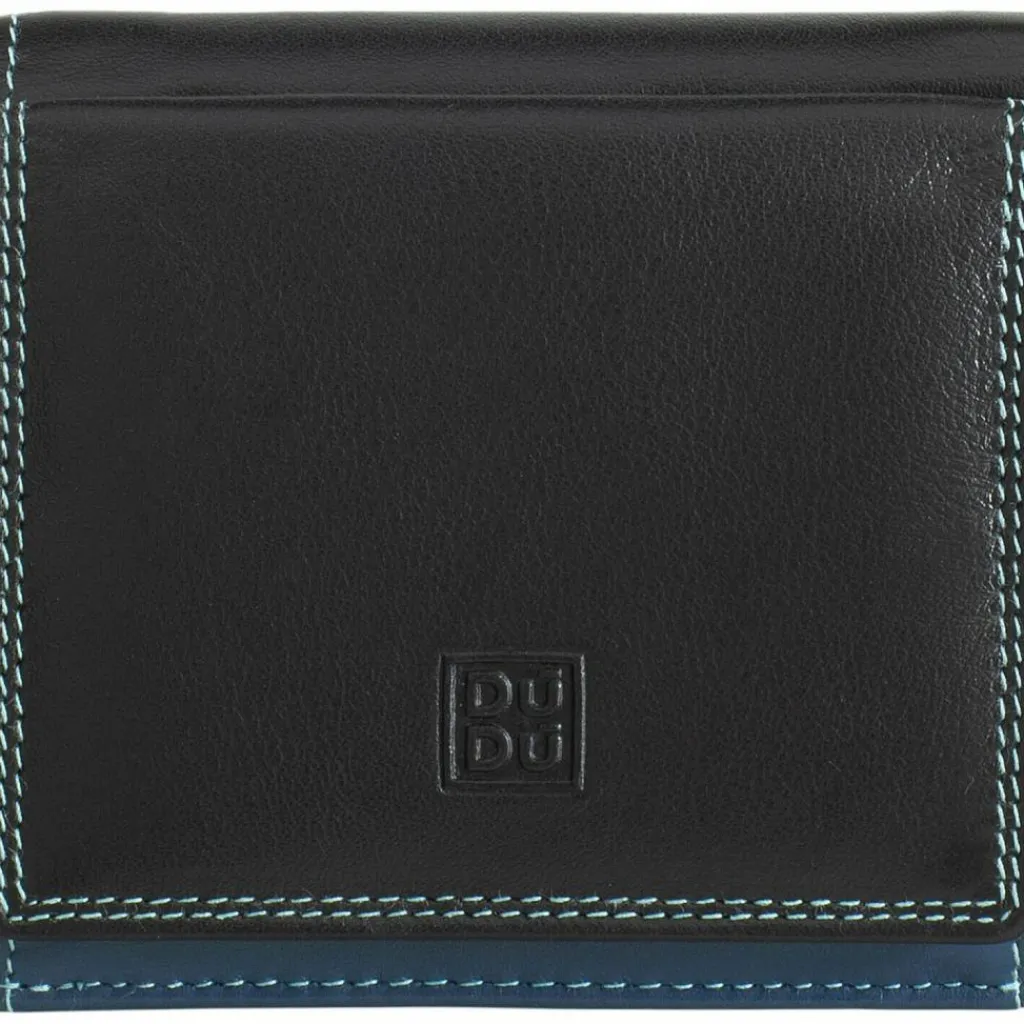 DuDu Herrengeldbörsen Hochformat|Damengeldbörsen Hochformat<Geldbörse Leder 9,5 cm schwarz