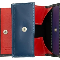 DuDu Herrengeldbörsen Hochformat|Damengeldbörsen Hochformat<Geldbörse Leder 9,5 cm schwarz