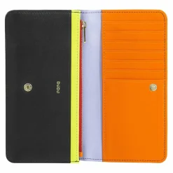 DuDu Damengeldbörsen Querformat<Geldbörse RFID Leder 17,5 cm black pop