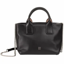 DuDu Henkeltaschen<Ibiza Handtasche Leder 22 cm schwarz rose