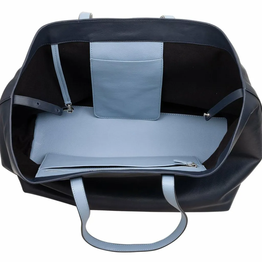 DuDu Pauline Shopper Tasche Leder 36 cm navy