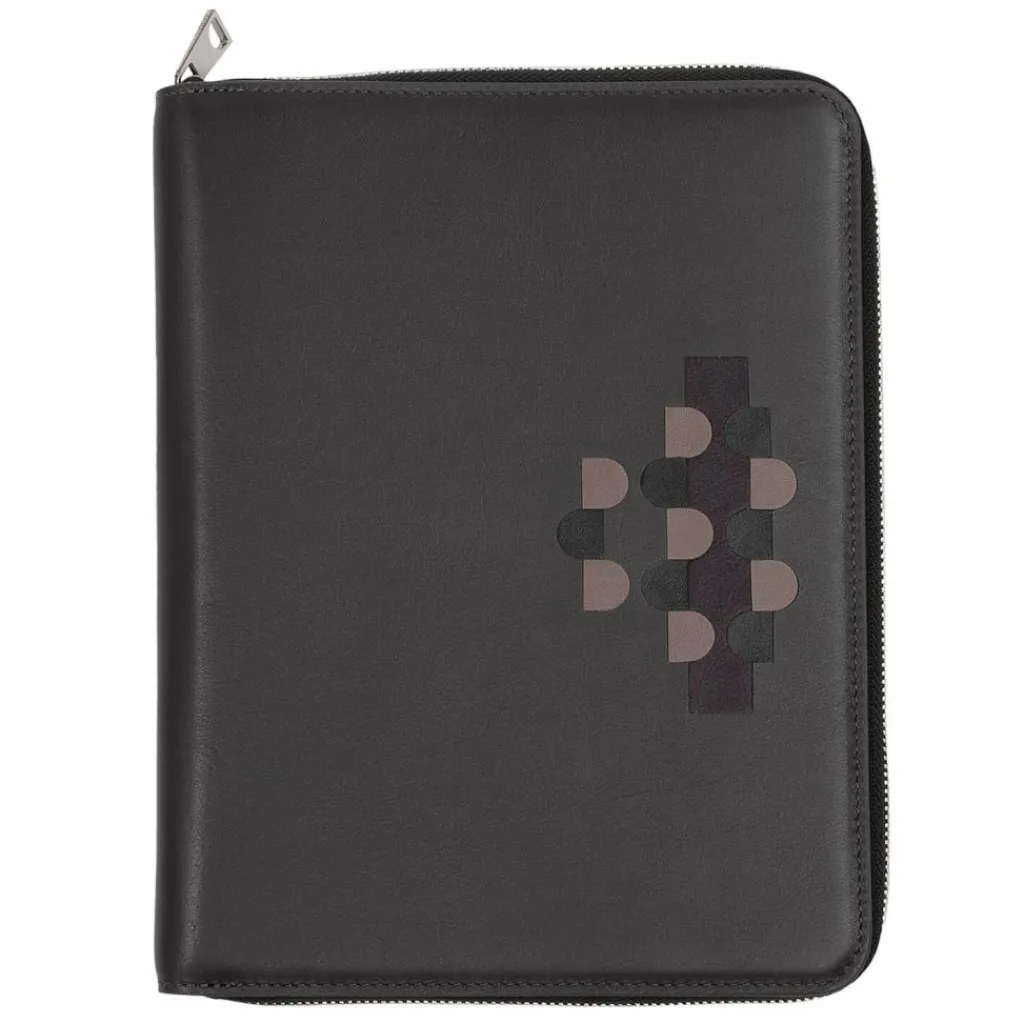 Clearance DuDu Schreibmappe Leder 24 cm anthracite mosaic