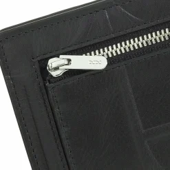 DuDu Herrengeldbörsen Querformat<Up Geldbörse RFID Schutz Leder 11 cm Geldscheinklammer black-taupe