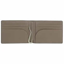DuDu Herrengeldbörsen Querformat<Up Geldbörse RFID Schutz Leder 11 cm Geldscheinklammer black-taupe