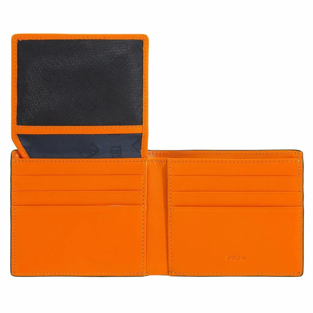 Online DuDu Up! Geldbörse RFID Schutz Leder 10.5 cm black-orange
