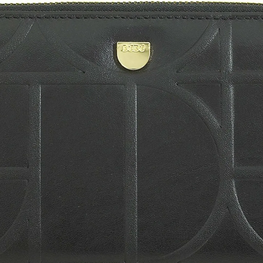 Outlet DuDu Up Geldbörse RFID Schutz Leder 20 cm black-nude