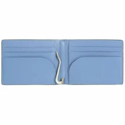Best DuDu Up Geldbörse RFID Schutz Leder 11 cm Geldscheinklammer black-pastel blue