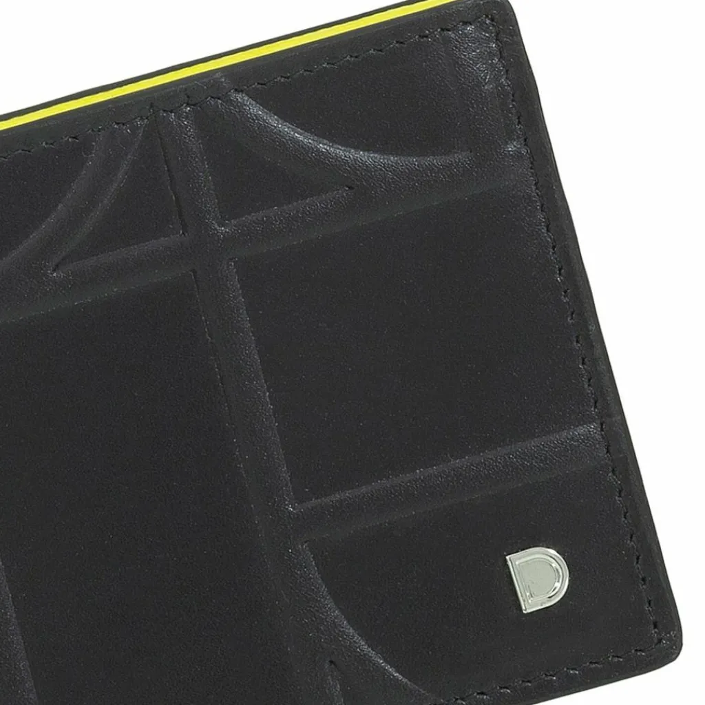 DuDu Herrengeldbörsen Querformat<Up! Geldbörse RFID Schutz Leder 11 cm black-bright yellow