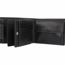 Hot Esquire Dallas Geldbörse RFID Schutz Leder 13.5 cm schwarz