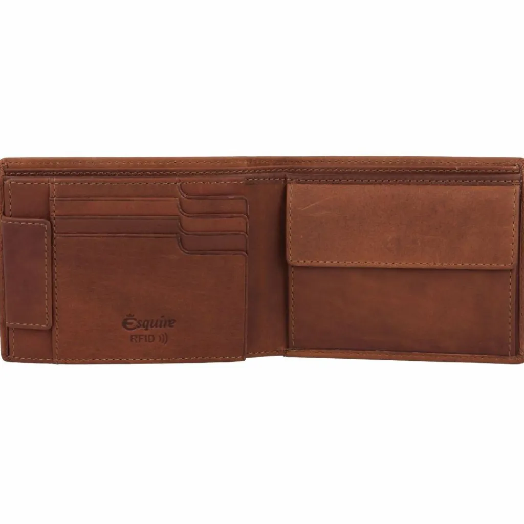 Discount Esquire Dallas Geldbörse RFID Schutz Leder 13.5 cm braun