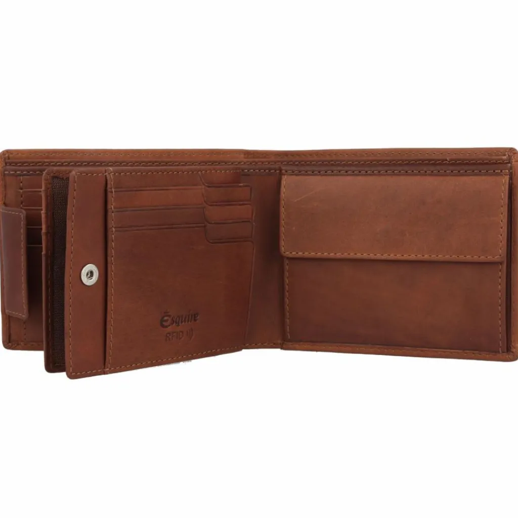 Discount Esquire Dallas Geldbörse RFID Schutz Leder 13.5 cm braun