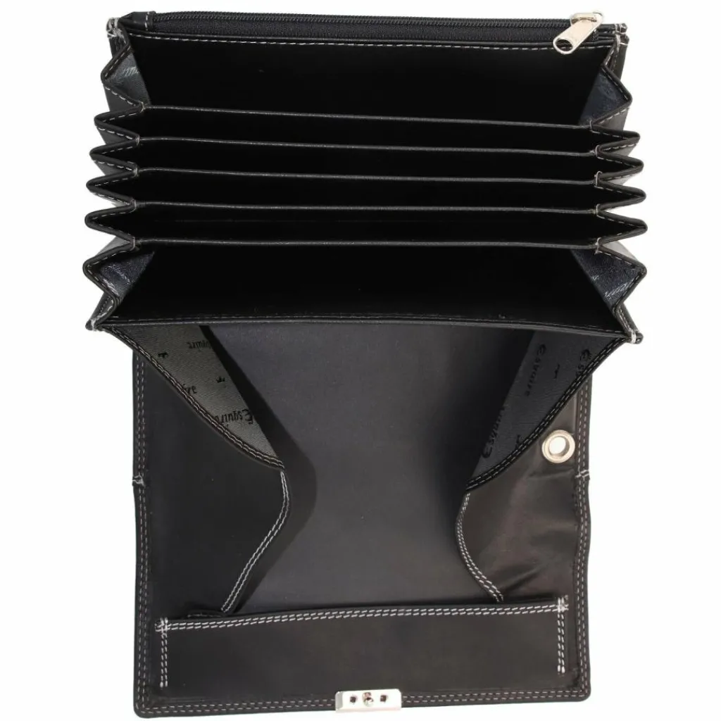 Esquire Herrengeldbörsen Querformat|Damengeldbörsen Querformat<Dallas Kellnerbörse Leder 18 cm schwarz