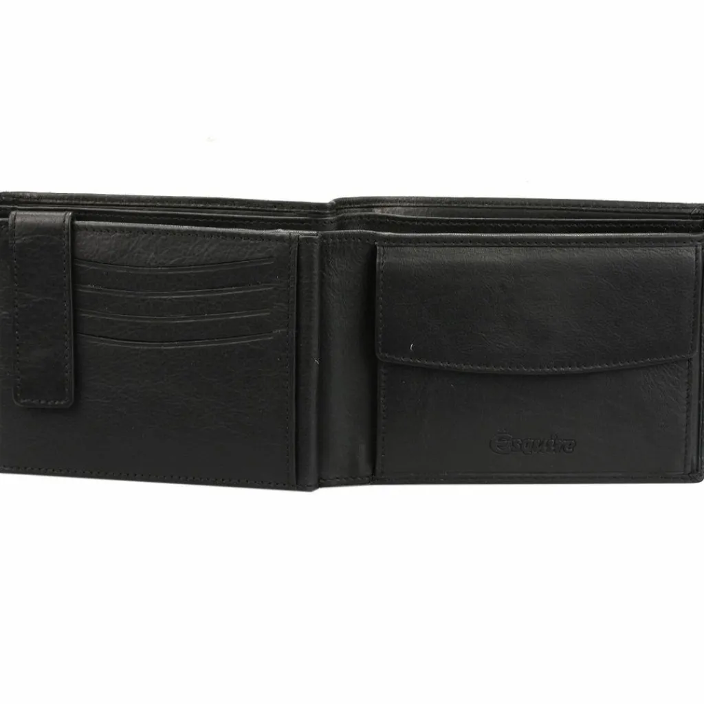 Esquire Herrengeldbörsen Querformat<Eco Geldbörse I Leder 12 cm black