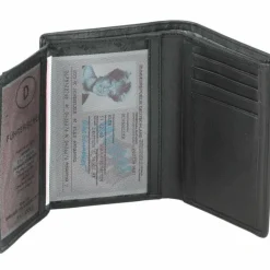 Esquire Herrengeldbörsen Hochformat|Damengeldbörsen Hochformat<Logo Geldbörse IV Leder 9,5 cm schwarz