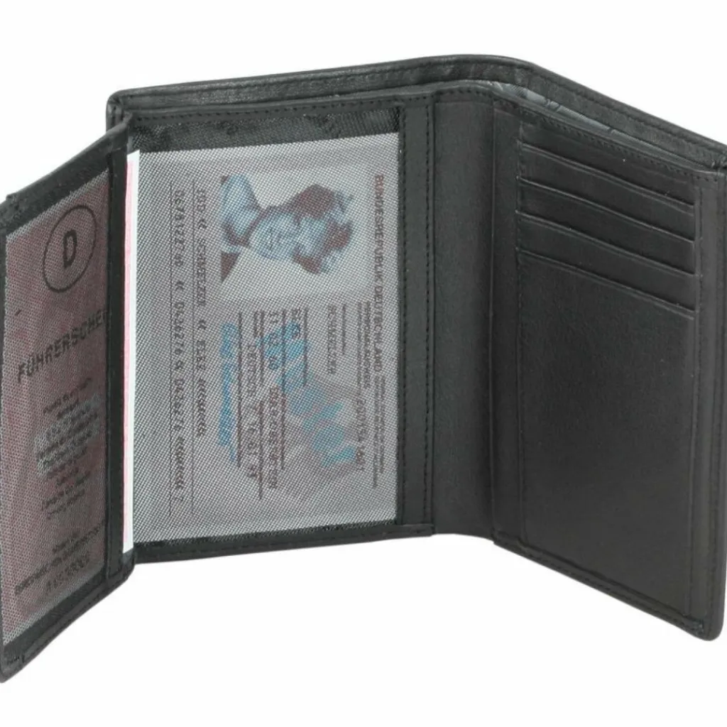 Esquire Herrengeldbörsen Hochformat|Damengeldbörsen Hochformat<Logo Geldbörse IV Leder 9,5 cm schwarz