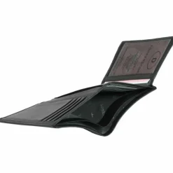 Esquire Herrengeldbörsen Hochformat|Damengeldbörsen Hochformat<Logo Geldbörse IV Leder 9,5 cm schwarz