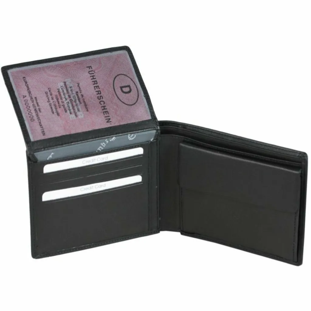 Clearance Esquire Logo Geldbörse V Leder 12,5 cm schwarz