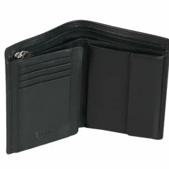 Esquire Herrengeldbörsen Hochformat|Damengeldbörsen Hochformat<Logo Geldbörse VII Leder 10 cm schwarz