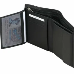 Esquire Herrengeldbörsen Hochformat|Damengeldbörsen Hochformat<Logo Geldbörse VII Leder 10 cm schwarz