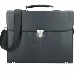 Clearance Esquire Oxford Aktentasche Leder 40 cm Laptopfach schwarz