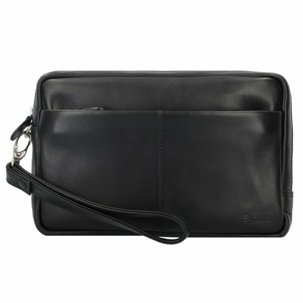 Esquire Herrentaschen<Oxford Handgelenktasche Leder 23 cm schwarz