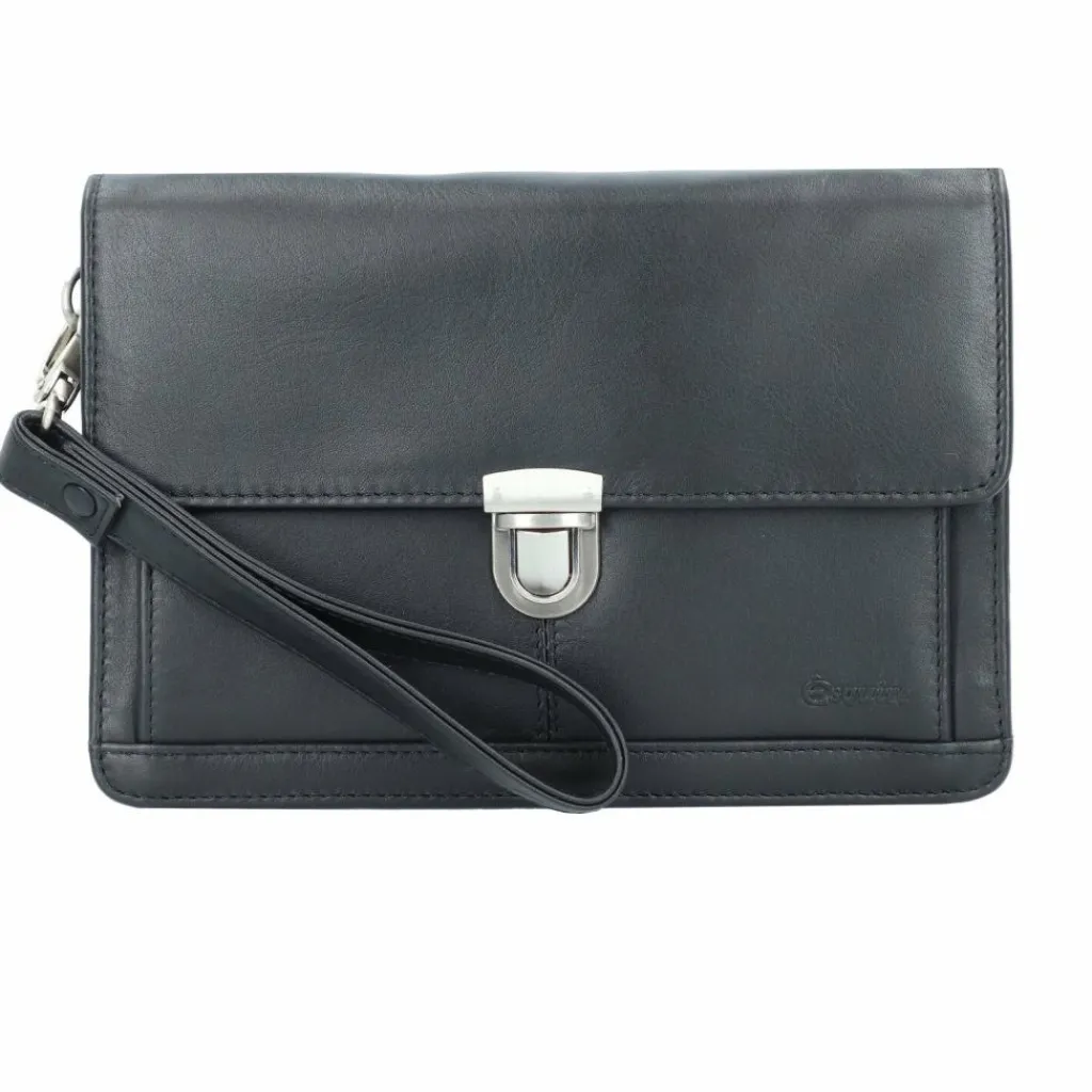 Esquire Herrentaschen<Oxford Handgelenktasche Leder 22 cm schwarz