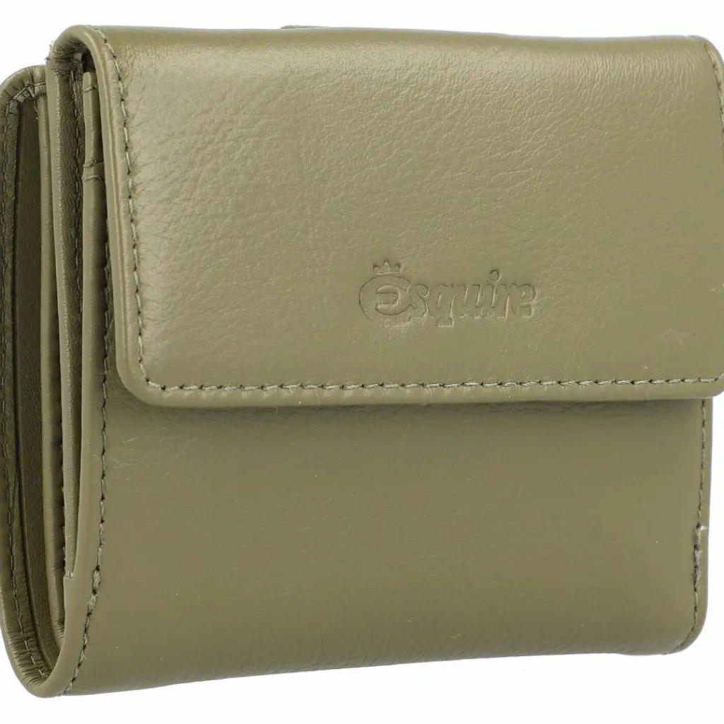 Esquire Damengeldbörsen Querformat<Peru Geldbörse RFID Leder 10 cm olive