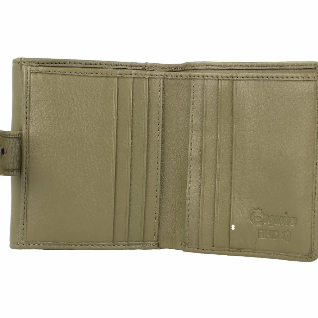 Esquire Damengeldbörsen Querformat<Peru Geldbörse RFID Leder 10 cm olive
