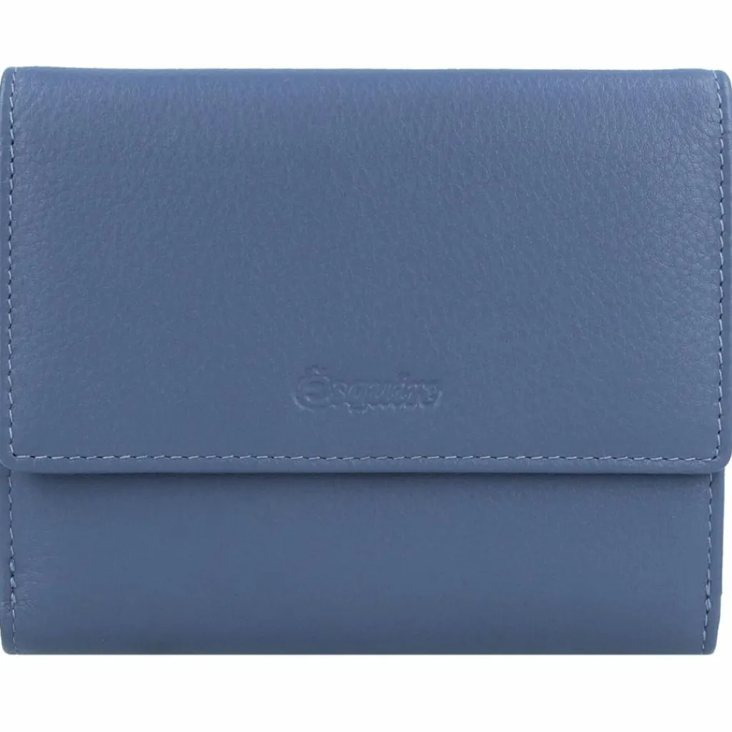 Esquire Damengeldbörsen Querformat<Viktoria Geldbörse RFID Leder 12 cm taubenblau