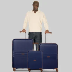 Farmhood Eco Edition 02 4 Rollen Kofferset 3-teilig mit Dehnfalte navy