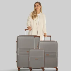 Farmhood Koffersets Als Hartgepäck|Koffersets 3-Teilig<Eco Edition 02 4 Rollen Kofferset 3-teilig mit Dehnfalte cappuccino