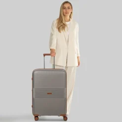 Farmhood Hartgepäck|4-Rollen Koffer<Eco Edition 02 4 Rollen Trolley 67 cm mit Dehnfalte cappuccino