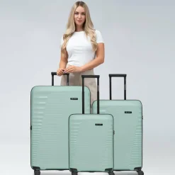 Farmhood Koffersets Als Hartgepäck|Koffersets 3-Teilig<Eco Edition 4 Rollen Kofferset 3-teilig mit Dehnfalte mint